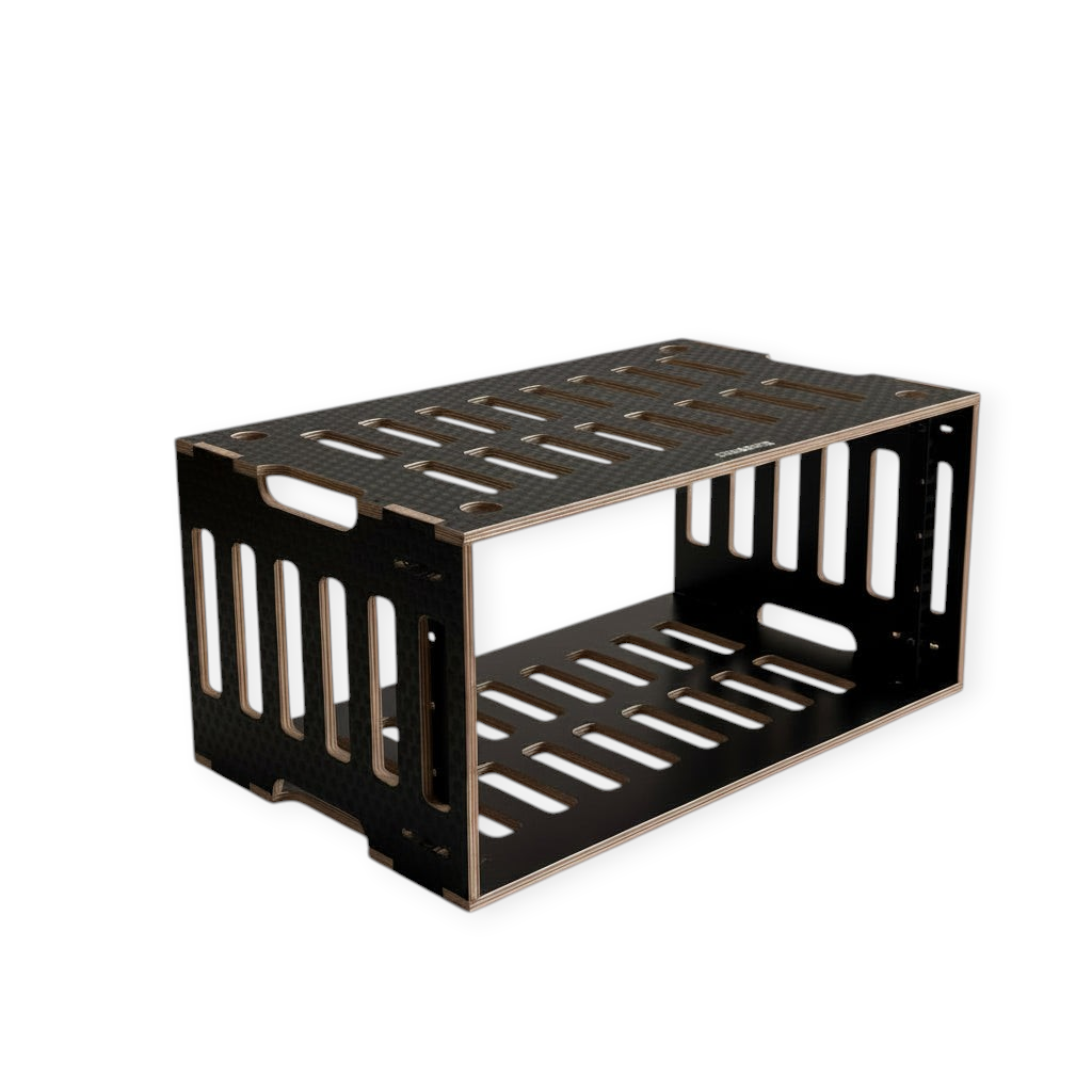 Naut Cases 7U rack sleeve for Allen & Heath DM32 made from lightweight black birch hexa plywood with ventilation