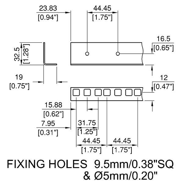 5U Rack strip  (Two pieces)