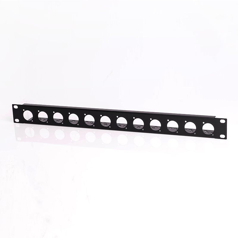 1U Rack Panel Punched forr 12 x Neutrik D-Series Connectors
