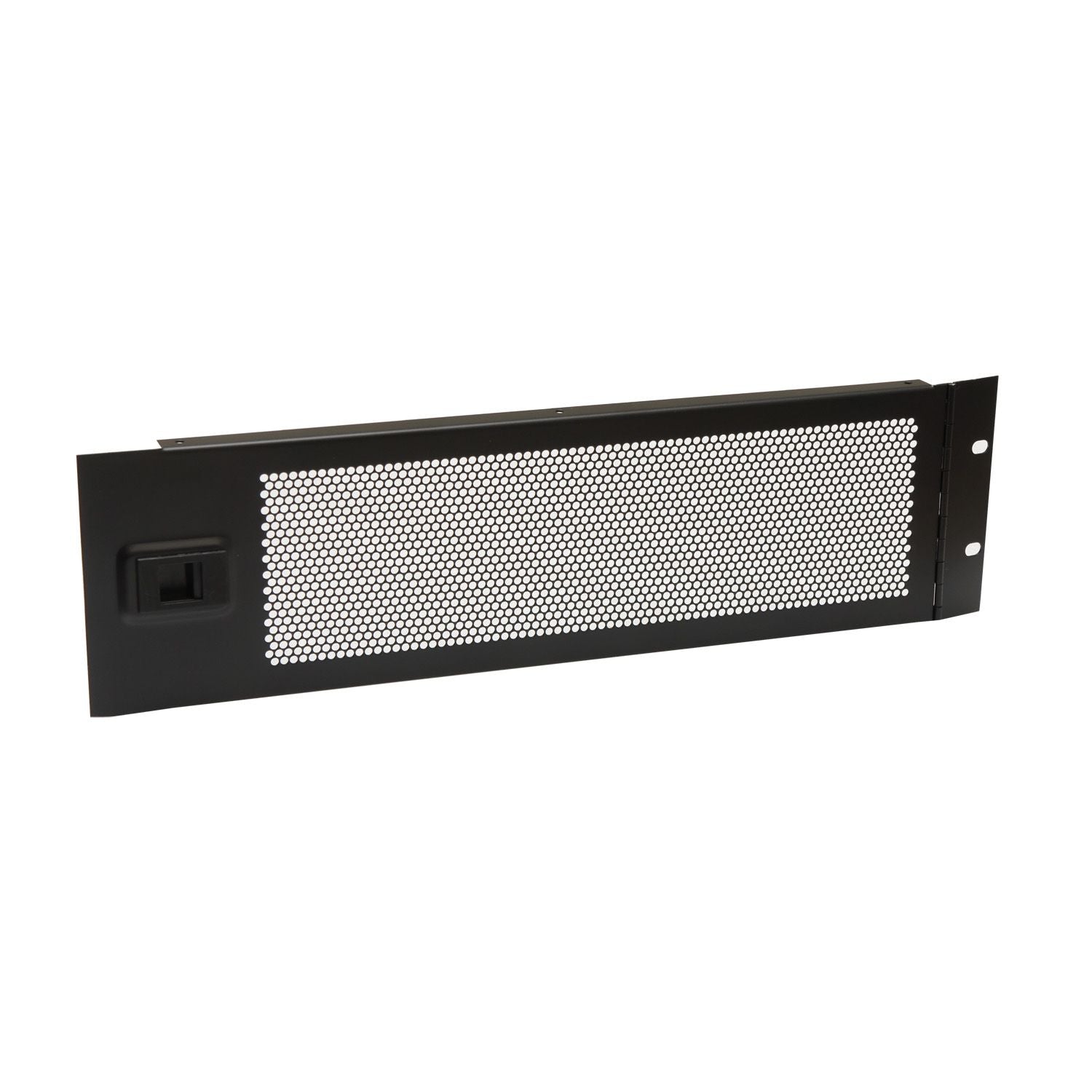 3U Black Hinged Vented Rack Panel with Slam Lock