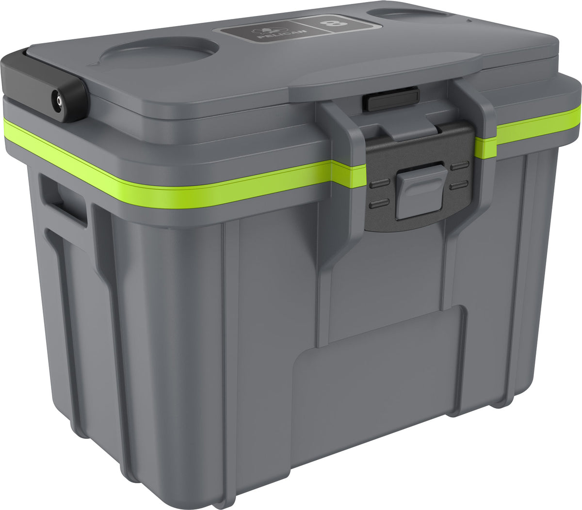8QT Personal Cooler  - Dark Gray - Green